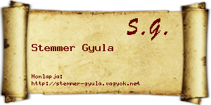 Stemmer Gyula névjegykártya